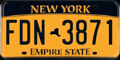 NY license plate FDN3871