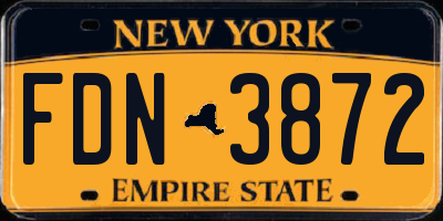 NY license plate FDN3872