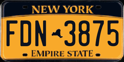 NY license plate FDN3875