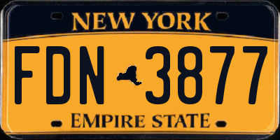 NY license plate FDN3877