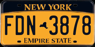 NY license plate FDN3878