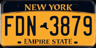 NY license plate FDN3879