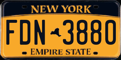 NY license plate FDN3880