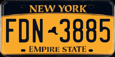 NY license plate FDN3885