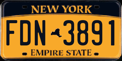 NY license plate FDN3891