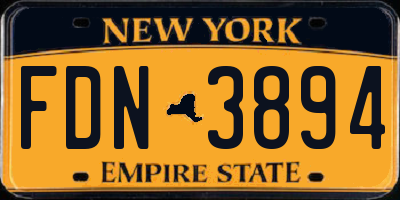 NY license plate FDN3894
