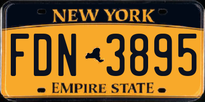 NY license plate FDN3895
