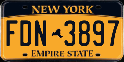 NY license plate FDN3897