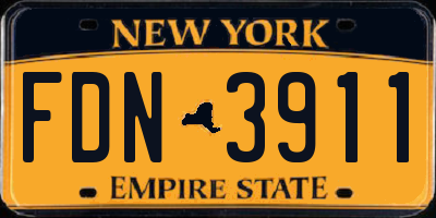 NY license plate FDN3911