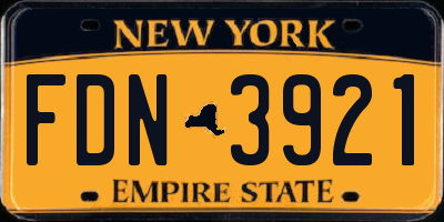 NY license plate FDN3921