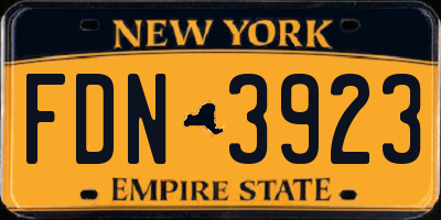 NY license plate FDN3923