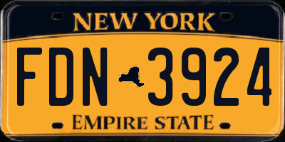 NY license plate FDN3924