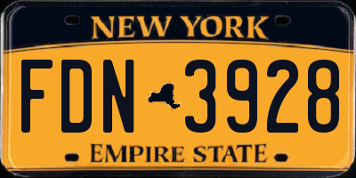 NY license plate FDN3928