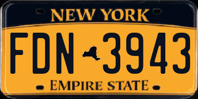 NY license plate FDN3943
