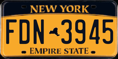 NY license plate FDN3945