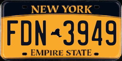 NY license plate FDN3949