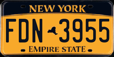 NY license plate FDN3955