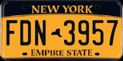 NY license plate FDN3957