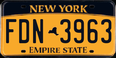 NY license plate FDN3963