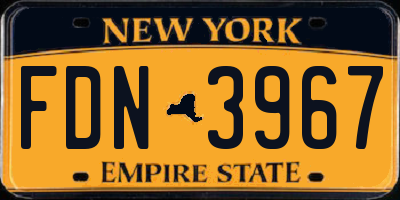 NY license plate FDN3967