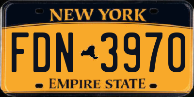 NY license plate FDN3970
