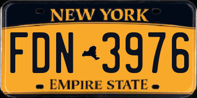 NY license plate FDN3976