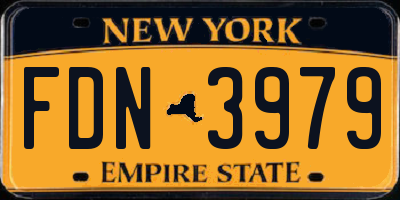 NY license plate FDN3979