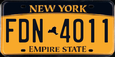 NY license plate FDN4011