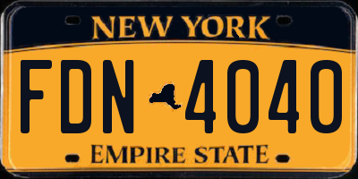 NY license plate FDN4040