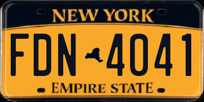 NY license plate FDN4041