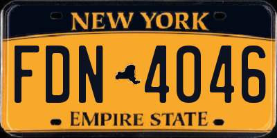 NY license plate FDN4046