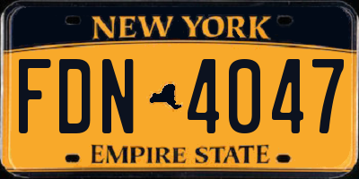 NY license plate FDN4047