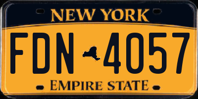 NY license plate FDN4057