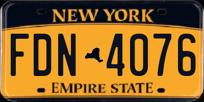 NY license plate FDN4076