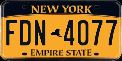 NY license plate FDN4077