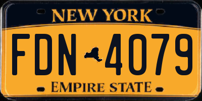 NY license plate FDN4079