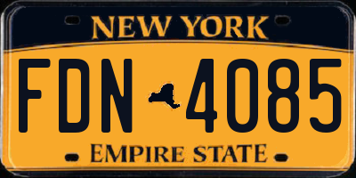 NY license plate FDN4085