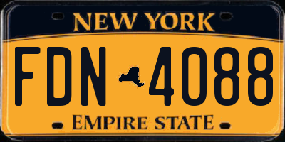 NY license plate FDN4088