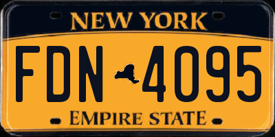 NY license plate FDN4095