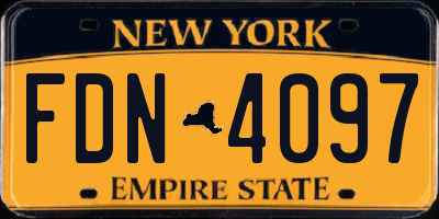 NY license plate FDN4097