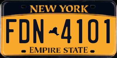 NY license plate FDN4101