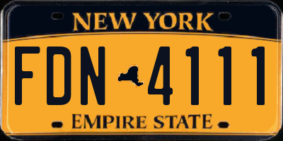 NY license plate FDN4111