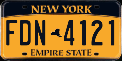 NY license plate FDN4121