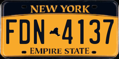 NY license plate FDN4137