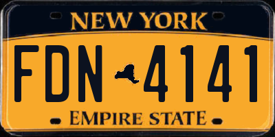 NY license plate FDN4141