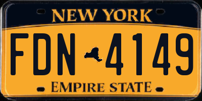 NY license plate FDN4149