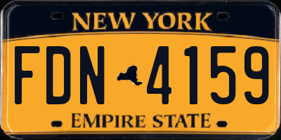 NY license plate FDN4159