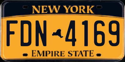 NY license plate FDN4169
