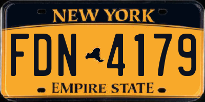 NY license plate FDN4179