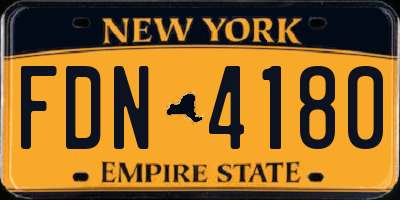 NY license plate FDN4180